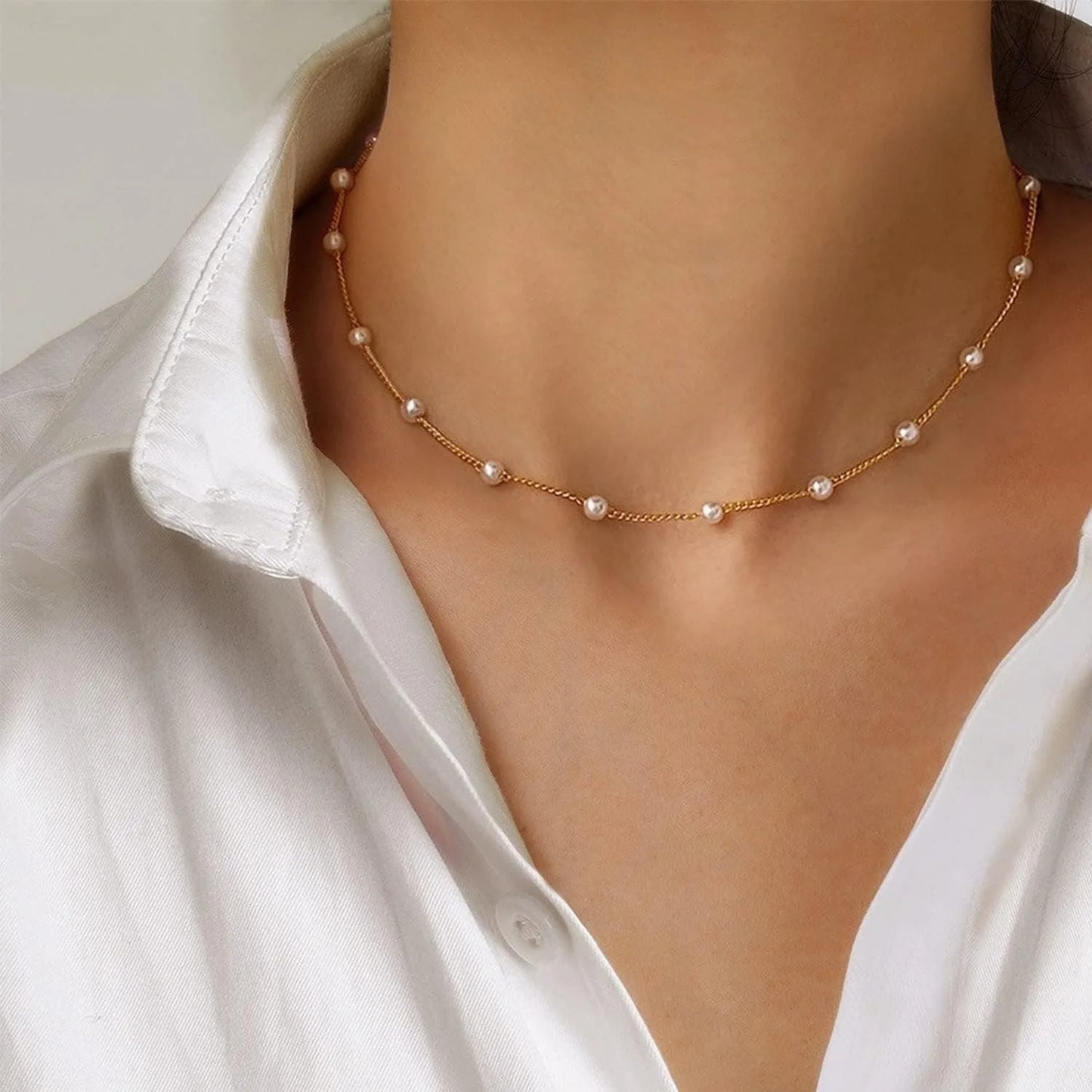 Collana Perle Oro Elegante