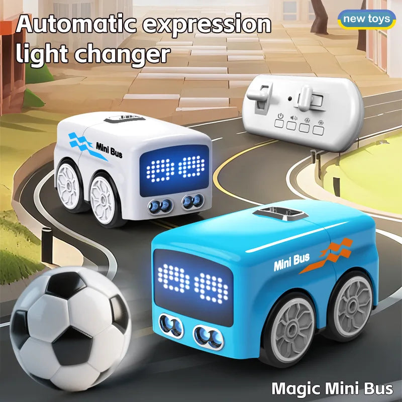 RC Magic Mini Bus Toy  Interactive Inductive Magic Follows Line Car Intelligent Smart Remote Control Cartoon Car Vehicle Toy