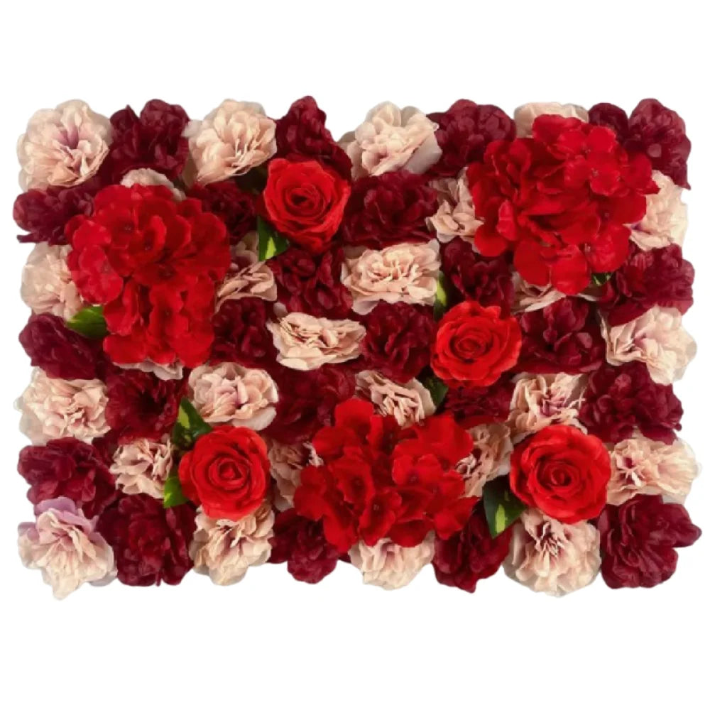 Handmade Artificial Flower Wall Panels Realistic Romantic Wedding Wall Backdrop Easy To Install 60X40cm Plastic 3D Floral Wall