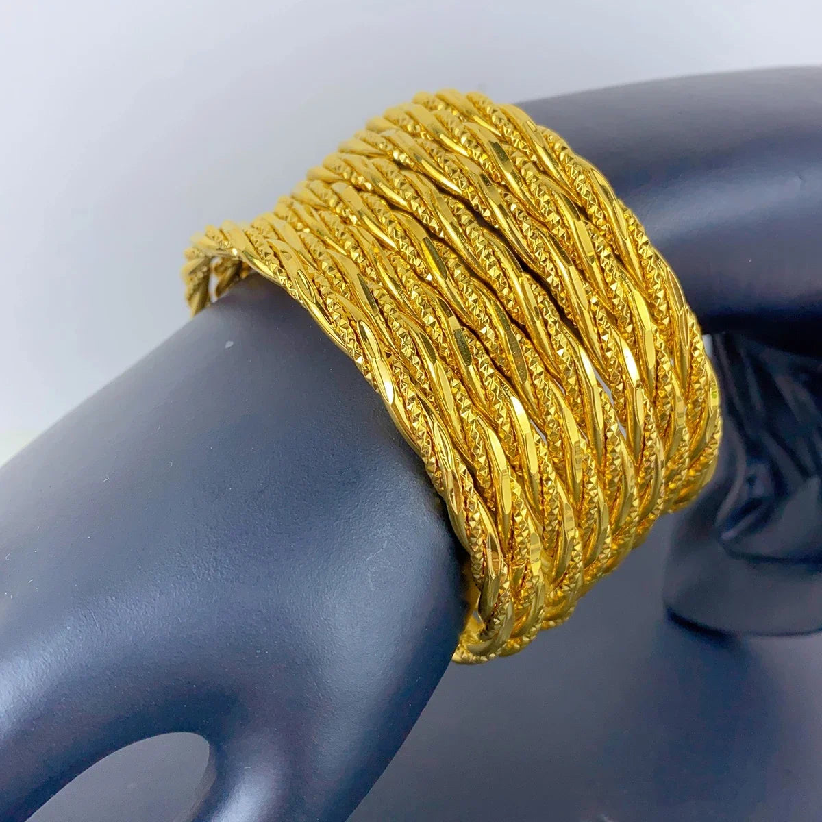 Braccialetto di lusso Dubai 24K Color oro per le donne bracciali africani brasiliani indiani gioielli firmati da sposa regali per feste 62mm