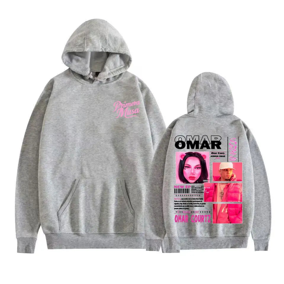 Omar Courtz Primera Musa Felpe con cappuccio grafiche Uomo Donna Abbigliamento Felpa moda Hip Hop Harajuku Felpa con cappuccio in pile casual Streetwear