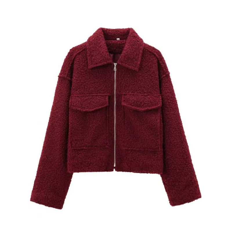 Giacca Corta da Donna in Tweed Testurizzato, Stile Europeo Americano, Manica Corta, per Primavera e Autunno, Abbigliamento Casual Quotidiano