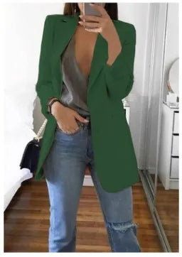 Blazer da Donna 2026 Nuovi Modelli a Maniche Lunghe Bianco Nero, Giacca Slim con Colletto a Risvolto, Blazer Femminile Q5596