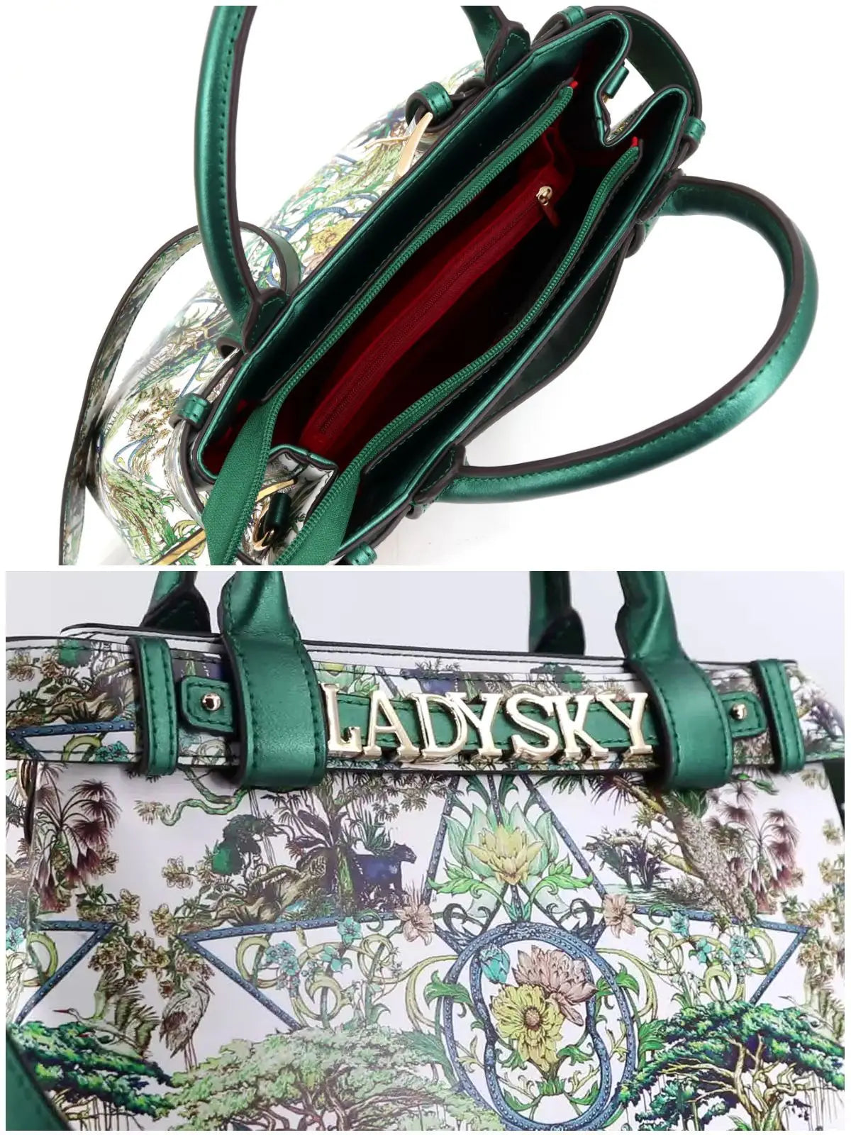 Borsa da Donna con Stampa Floreale, Grande Capacità, Lussuosa Borsa a Mano, Elegante Borsa a Tracolla, Accessorio Quotidiano per Outfit Femminili