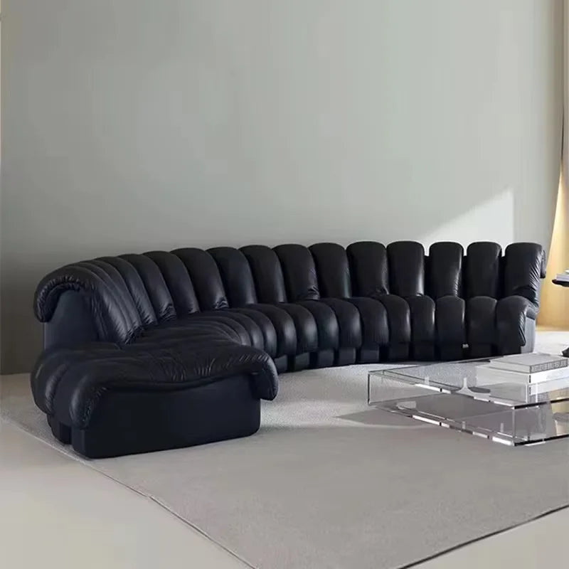 Modern minimalist serpentine modular sofa, suitable for villa living rooms and large apartments