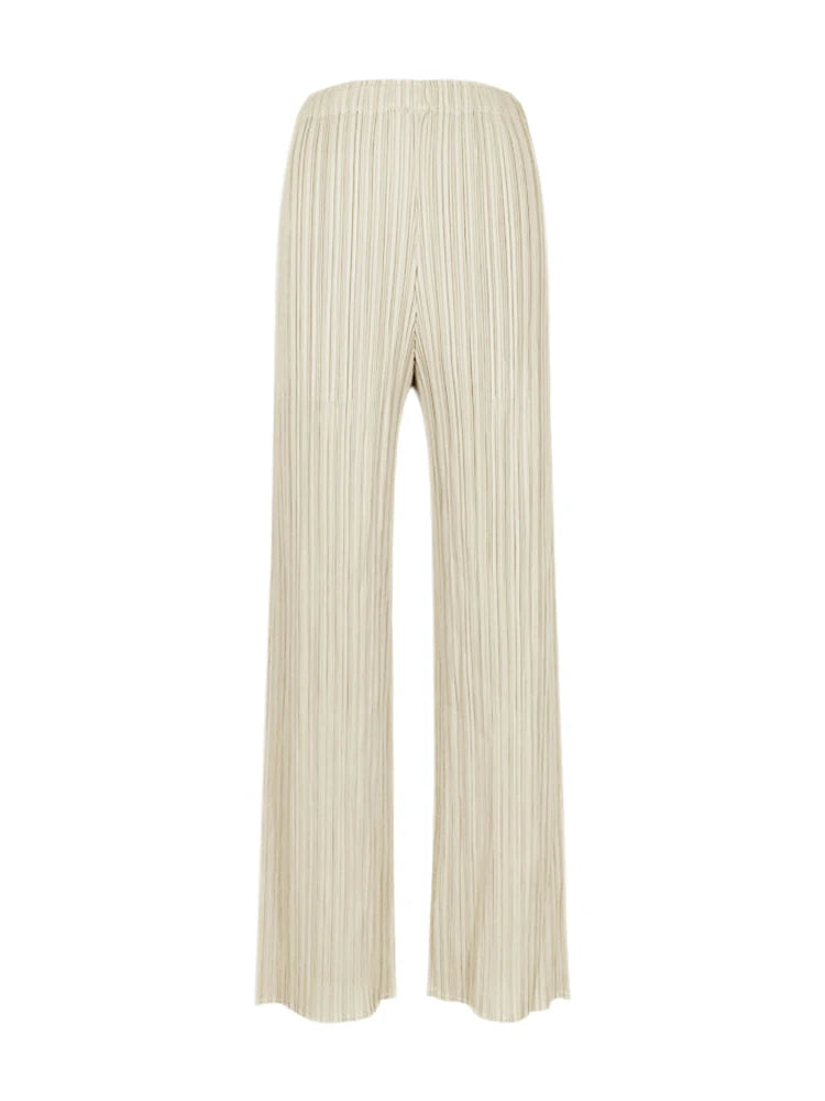 Pantaloni a vita alta a pieghe dritti larghi classici di design Miyake eleganti casual da donna primavera estate autunno disponibili