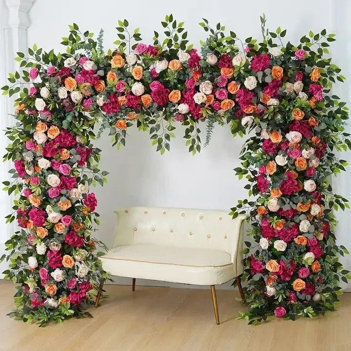 Creative Wedding Wall Decorative Wall Panels Pink Roses Rolled Up Flower Wall Background