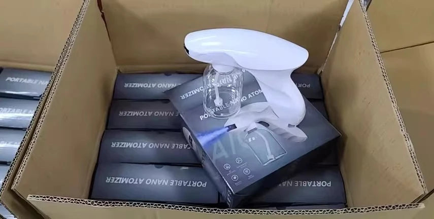 Shark Blue Light Spray Gun Wireless Nano Hair Gel Sprayer for Barber Households or Public Place Portable Disinfector