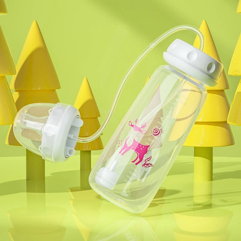 240ML 3M+ Hands-Free PP Baby Bottles,Milk Storage Bottle,Pacifier,Multi-Function Anti-Drop Gravity Ball Feeding Bottle, Bpa Free