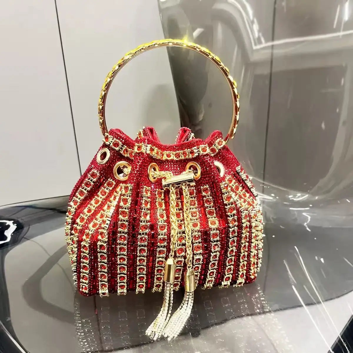 Borsa da donna di design di lusso Borsa con pochette con diamanti lucidi glitterati Borsa per banchetti per feste di nozze Borsa da sera con strass di cristallo