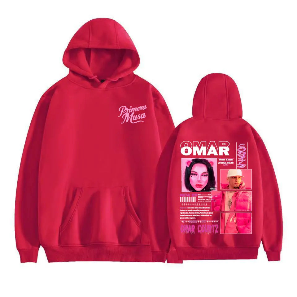 Omar Courtz Primera Musa Felpe con cappuccio grafiche Uomo Donna Abbigliamento Felpa moda Hip Hop Harajuku Felpa con cappuccio in pile casual Streetwear