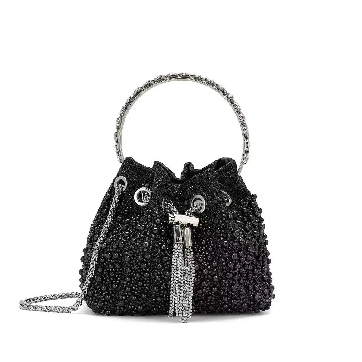 Borsa da donna di design di lusso Borsa con pochette con diamanti lucidi glitterati Borsa per banchetti per feste di nozze Borsa da sera con strass di cristallo