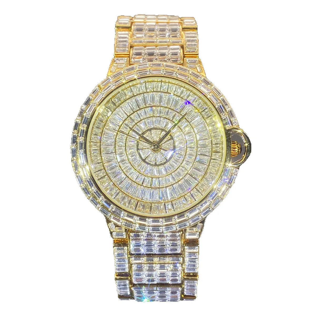 PLADEN Orologio di Lusso Quadrato con Diamanti Incastonati, Cinturino in Acciaio Lucido e Confezione Regalo, Impermeabile, Orologio da Uomo Stile Hip-Hop