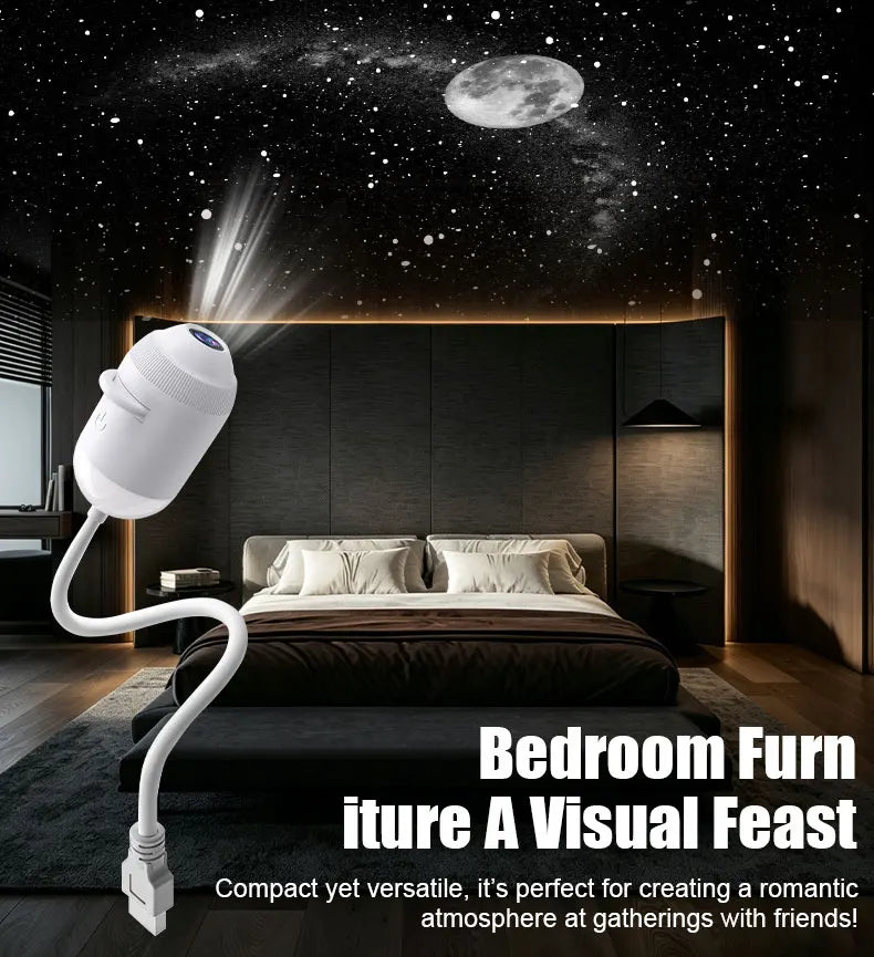 Explosive USB Starry Sky Projection Light for Car Interior, Home, Bedroom, Nightlight, Romantic Galaxy Atmosphere Light