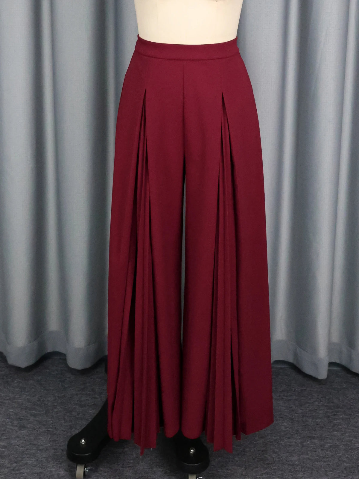 Pantaloni Eleganti a Pieghe a Vita Alta con Spacco, Gamba Larga, Casual, alla Moda, Comodi, Lunghi, da Donna, per Ufficio, Stile Palazzo Dritti