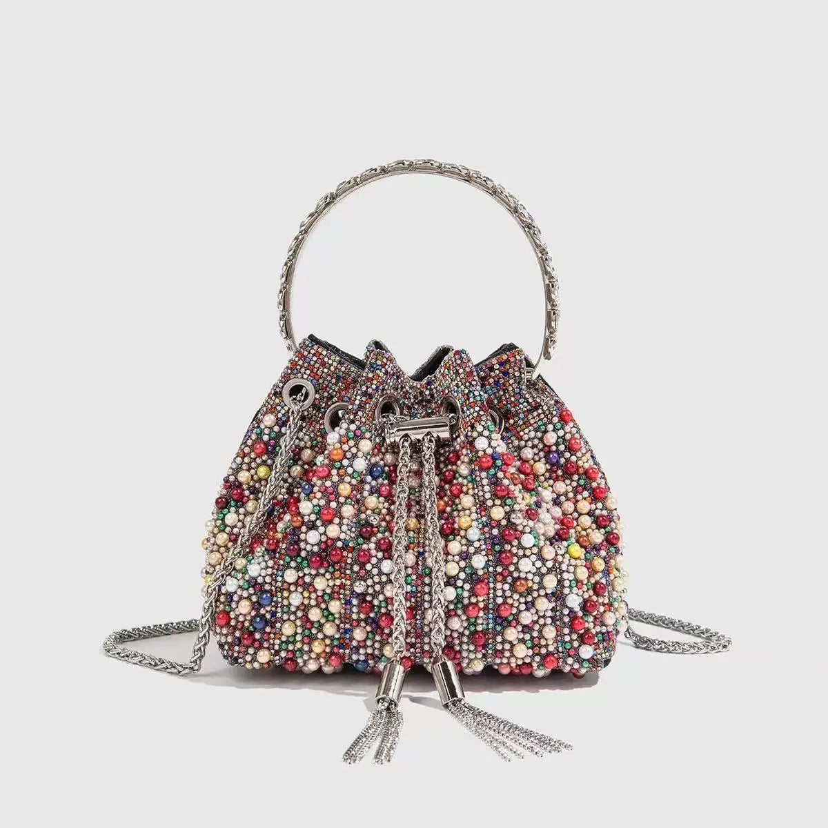 Borsa da donna di design di lusso Borsa con pochette con diamanti lucidi glitterati Borsa per banchetti per feste di nozze Borsa da sera con strass di cristallo