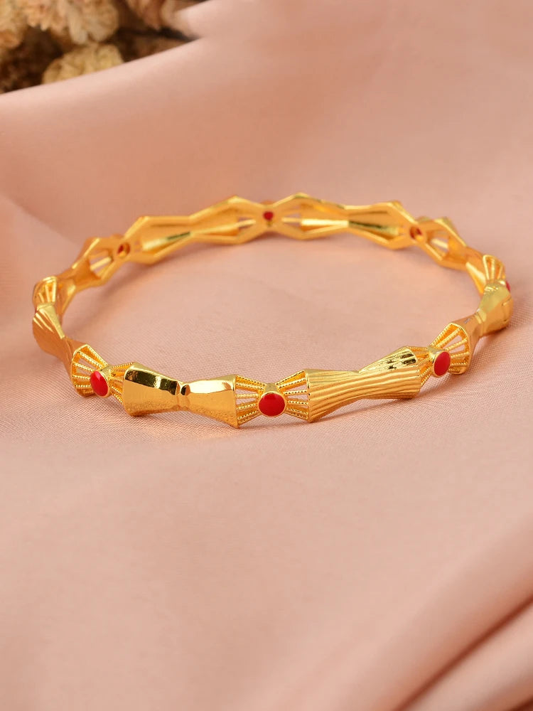 Bracciali color oro di Dubai per donne, bracciale etiope da sposa di Dubai, bracciale africano, gioielli arabi, bracciale con ciondoli dorati
