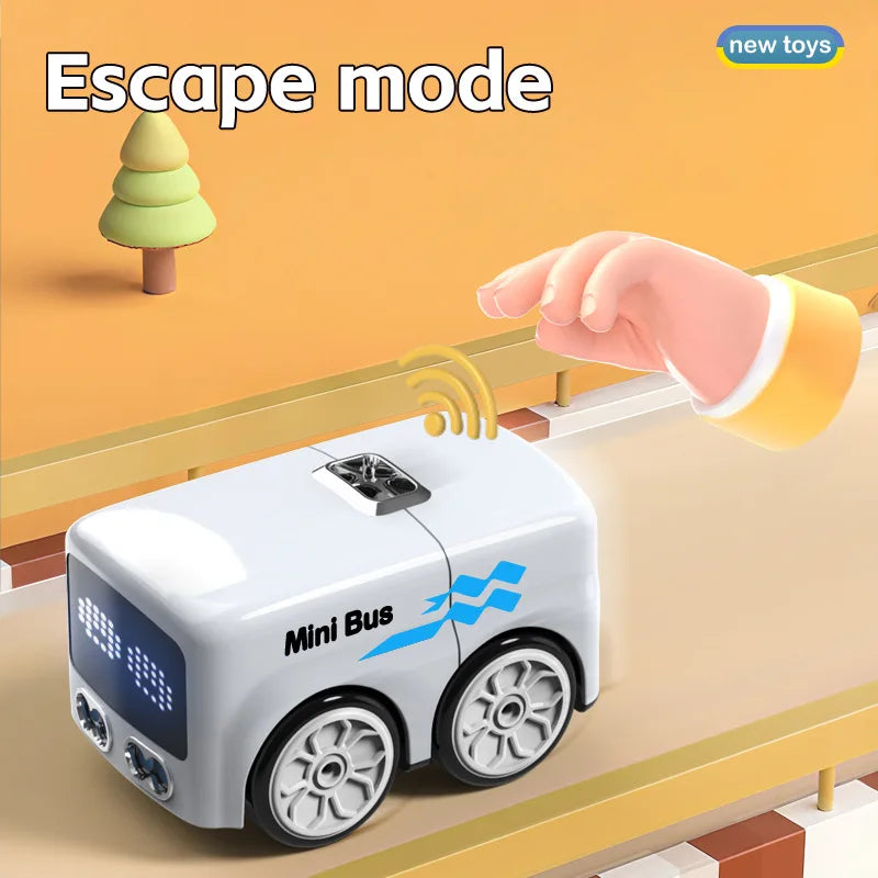 RC Magic Mini Bus Toy  Interactive Inductive Magic Follows Line Car Intelligent Smart Remote Control Cartoon Car Vehicle Toy