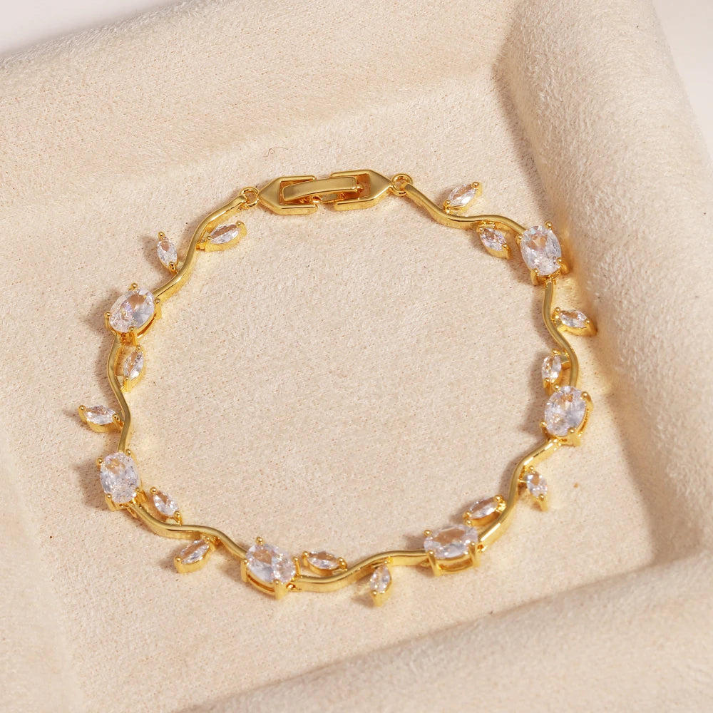 Braccialetti di gioielli da sposa per damigella d'onore da sposa in cristallo CZ con zirconi cubici di marca da donna, regalo per la mamma nel giorno del matrimonio