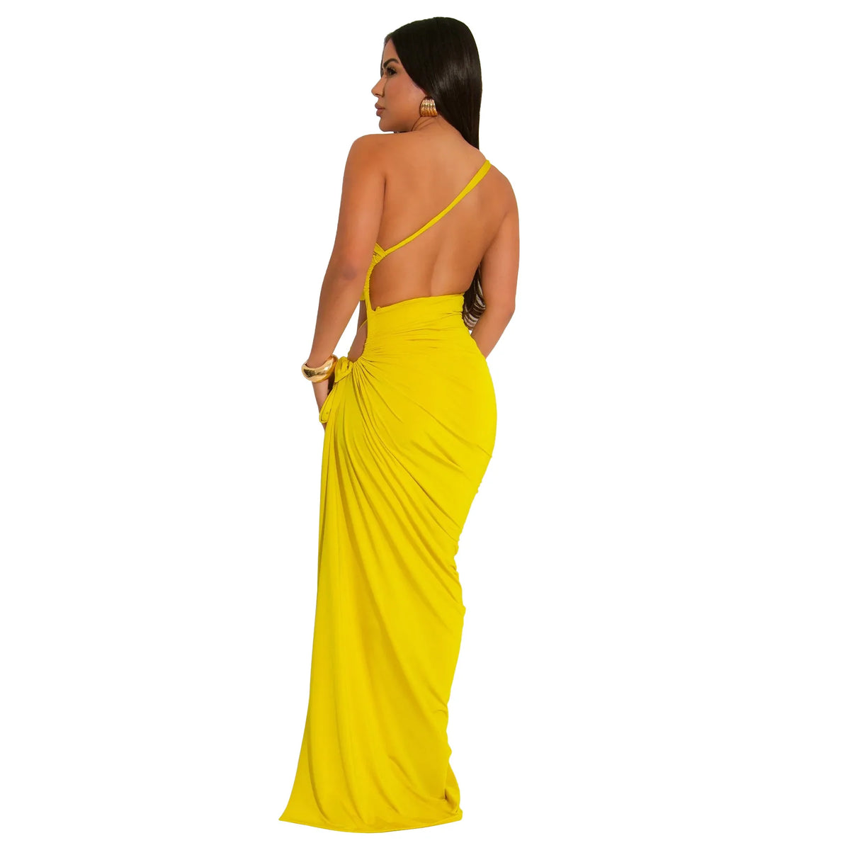 CM.YAYA Donne Senza Maniche Scava Fuori Senza Spalline Aderente Midi Lungo Maxi Vestito 2025 Estate Backless Abiti Da Festa Sexy Abiti
