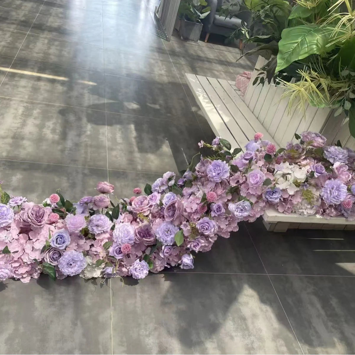 Custom Artificial Flowers Strips Arrangement Event Backdrop Arch Decor Wall Hanging Floral Row Table Sofa Runner Wedding Props