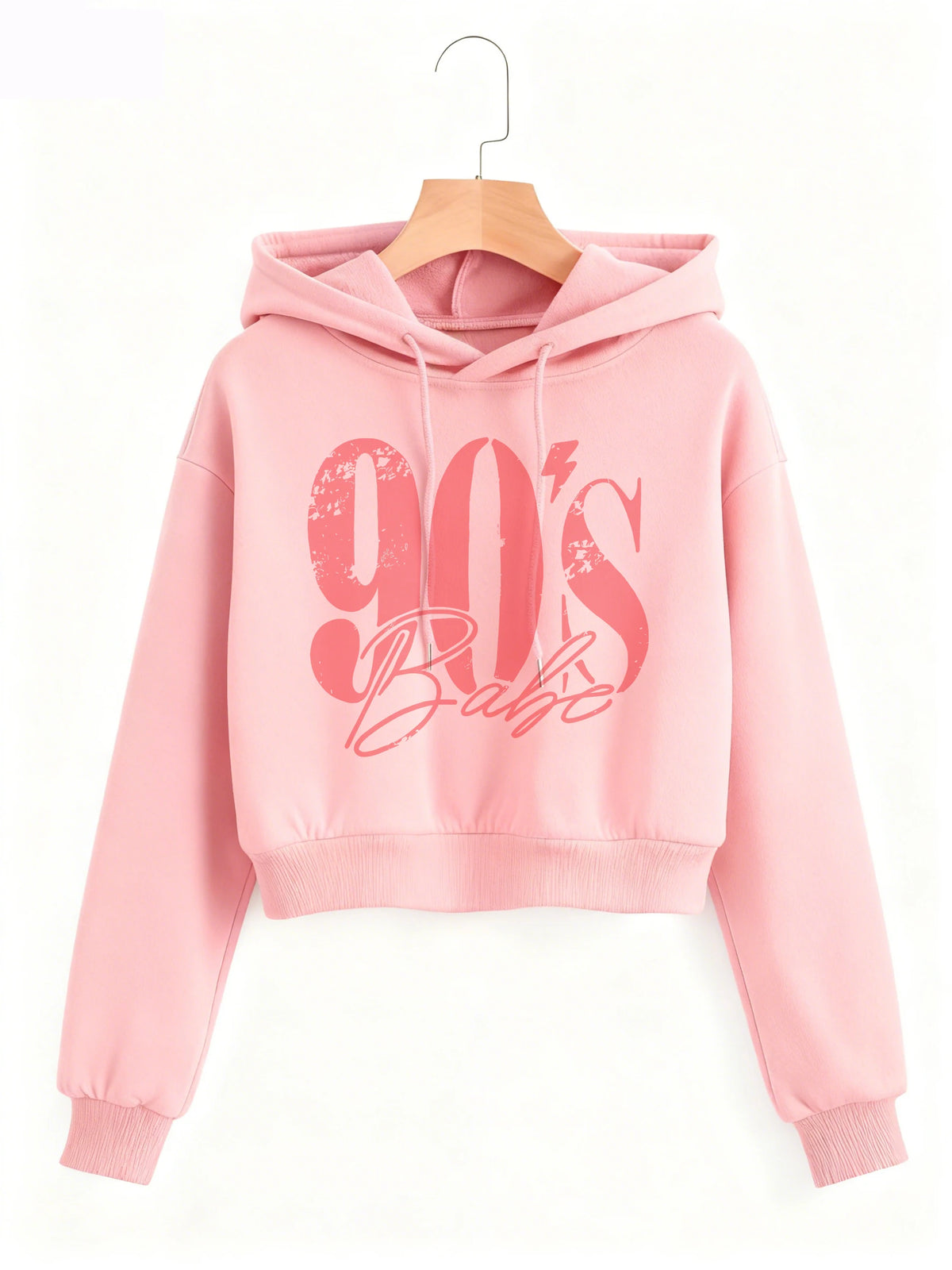 Felpa Corta con Stampa Lettere Stile Anni '90, Top Corto con Cappuccio, Felpa Y2k, Abbigliamento Casual Gotico per Autunno Inverno