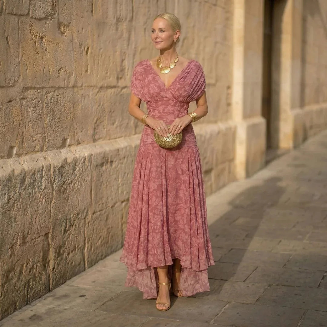 Abito Midi Estivo da Donna con Stampa in Rete e Spalline Sottili, Casual per Feste, Taglie EU e US