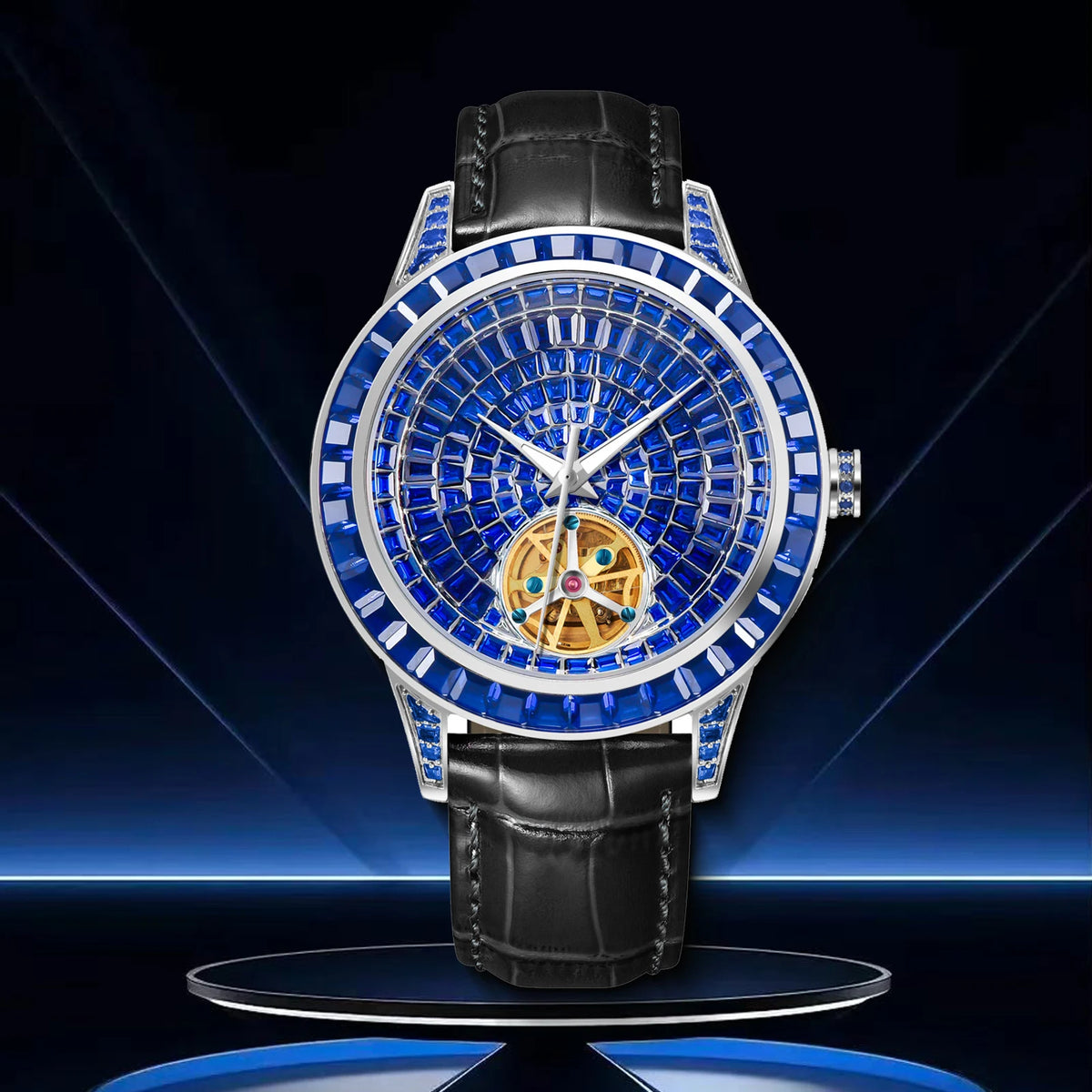 PINDU Design NUOVO Orologio Meccanico da Uomo 42MM con Quadrante Diamantato, Acciaio Inossidabile, Impermeabile, Automatico, Lusso di Alta Gamma