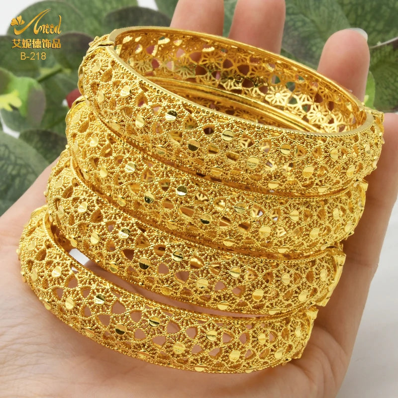 Braccialetti donna africana Dubai Color oro 24k bracciale gioielli indiani per le donne braccialetti arabi con ciondoli da sposa marchio di lusso
