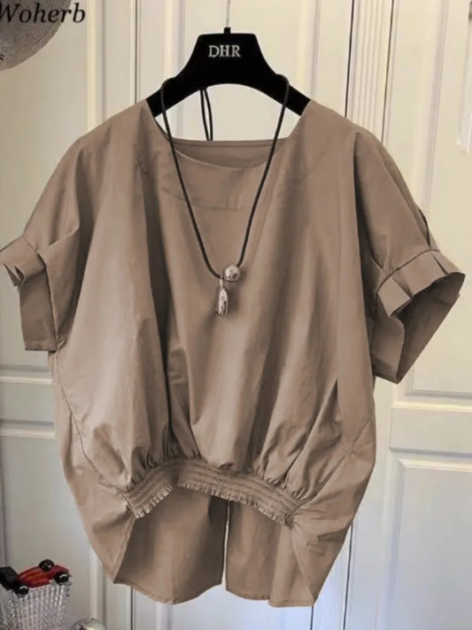 Blusa Coreana Plissettata con Fiocco
