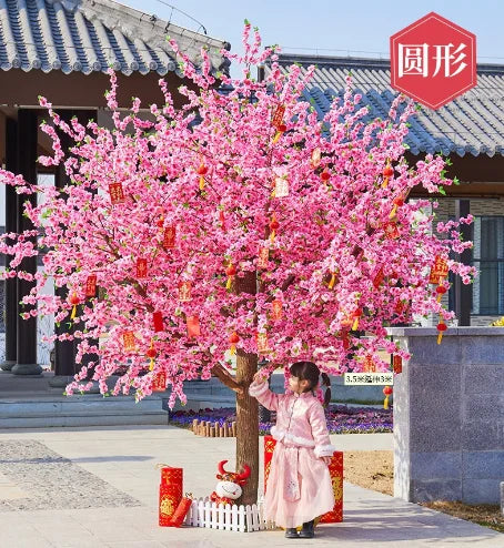 White artificial cherry blossom tree outdoor garden simulation cherry blossom tree wedding party hotel home decoration