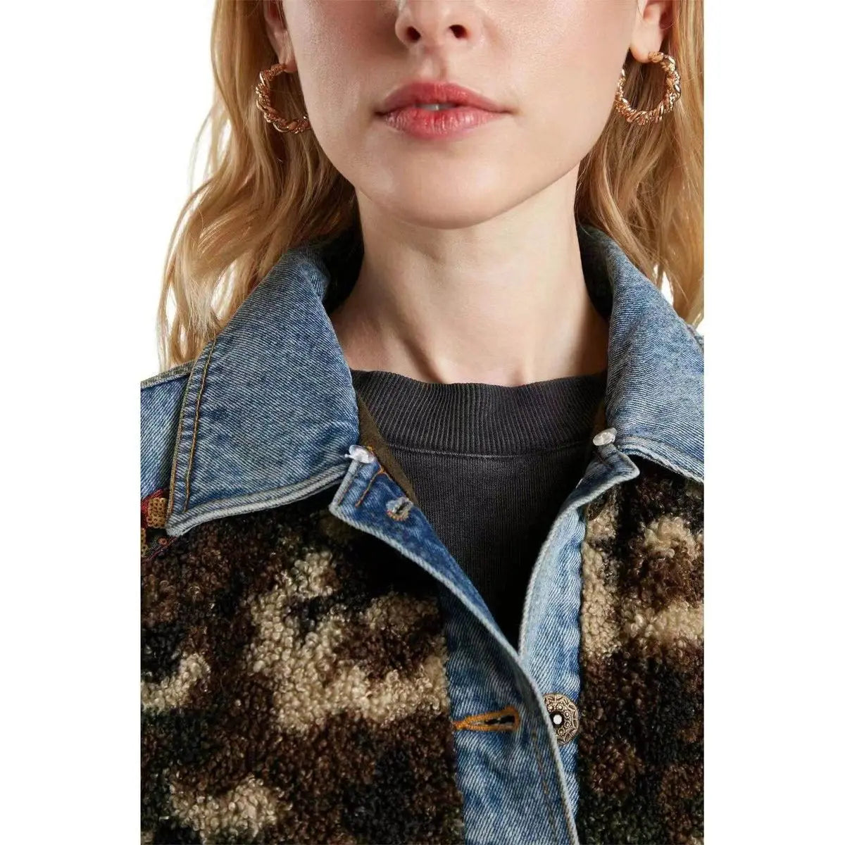 Nuova Collezione Primavera/Estate Giacca di Jeans Casual con Ricamo Jacquard Retrò
