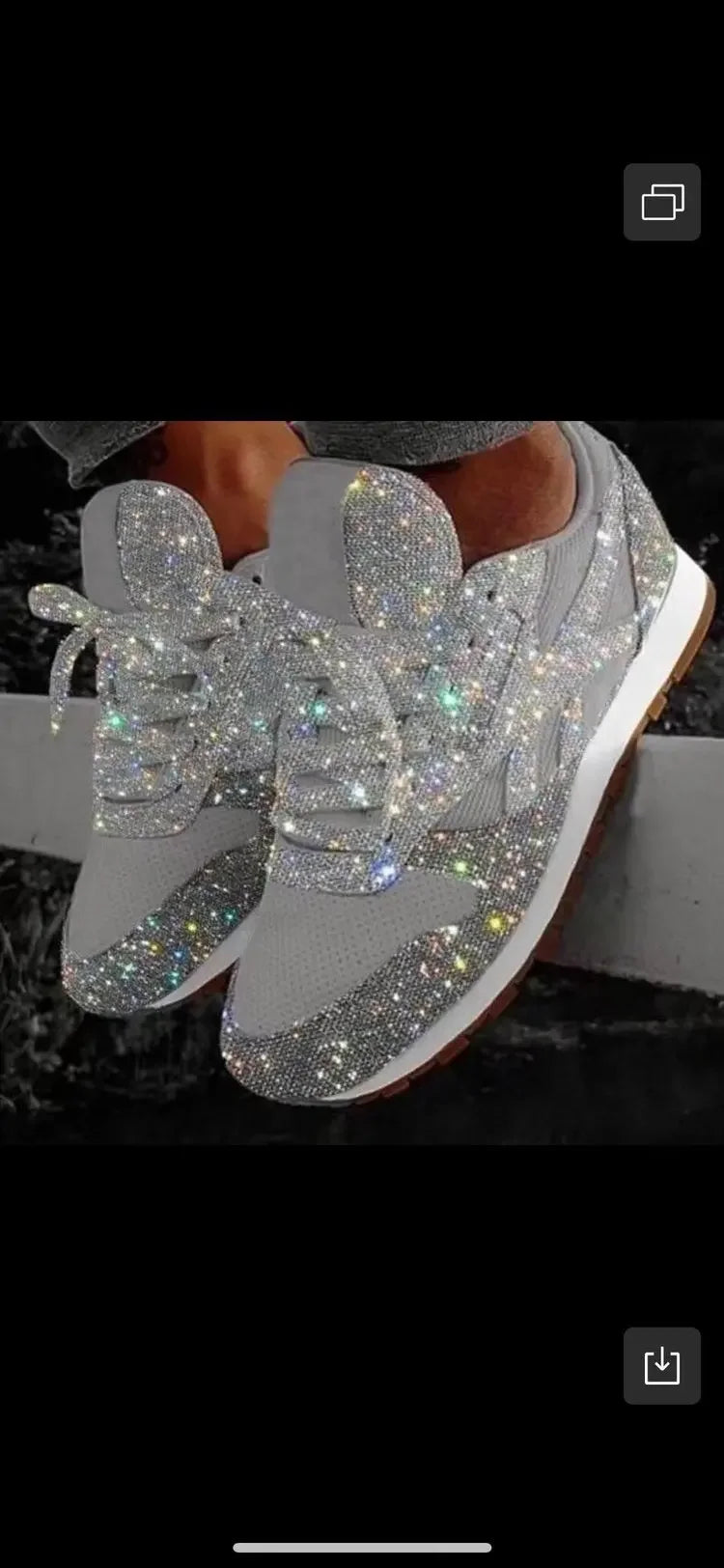 Scarpe Sportive Casual Donna 2020 Nuovo Stile Autunnale con Paillettes, Tacco in Spugna, Traspiranti, con Strass, Suola Spessa, per Studentesse, Taglie Forti