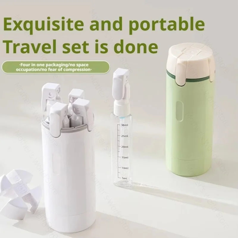 New 4 In 1 Travel Dispenser Portable Travel Bottles Leak Proof Leakproof Travel Container For Perfume Shampoo Conditioner Lotion