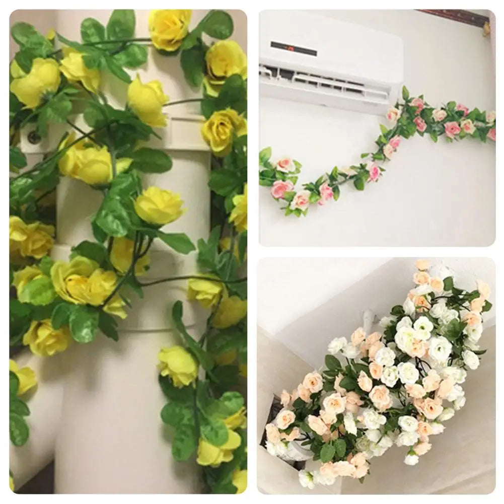 230cm Artificial Flowers Plants Rose Christmas Garland for Wedding Home indoor Outdoor Wall Decoration Garden Diy Birthday Party