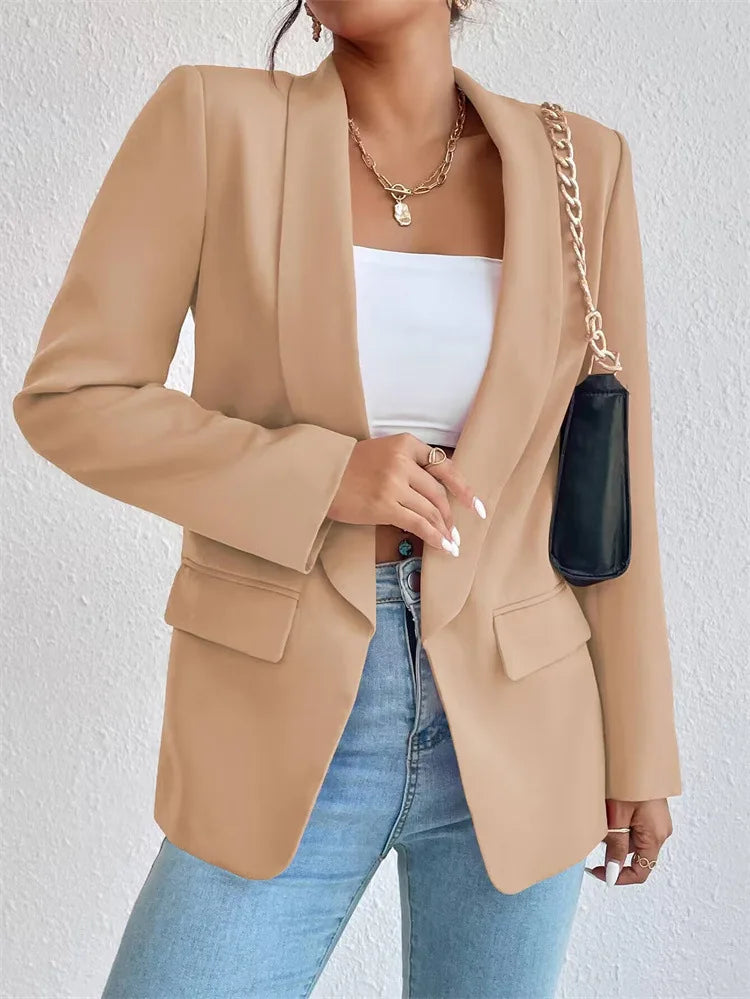 Coreano popolare rosa nuove capispalla donna 2024 moda femminile giacca primaverile casual manica lunga blazer nero cappotti