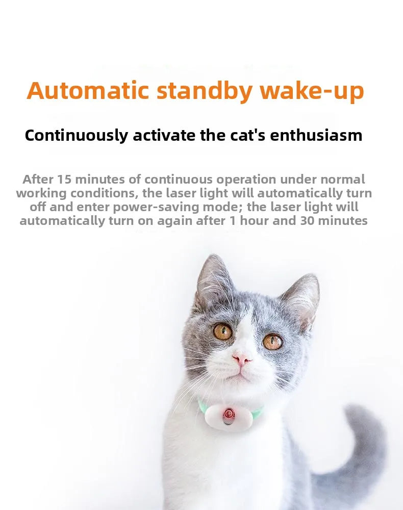 Adjustable Laser Cat Collar Interactive Toy Hands-Free Eye-Safe Red Light for Indoor Cats Dog Automatic Self-Play Toy
