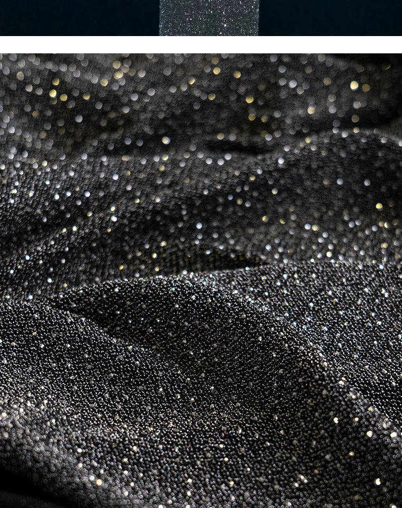 Tessuto Elasticizzato Vintage con Paillettes, Morbido e Delicato sulla Pelle, per Abiti da Sera e da Palcoscenico, Materiale per Artigianato e Abbigliamento, Vendita all'Ingrosso