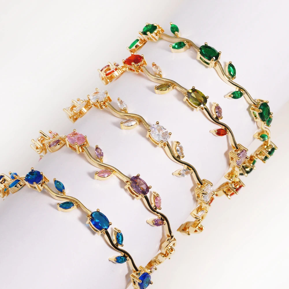 Braccialetti di gioielli da sposa per damigella d'onore da sposa in cristallo CZ con zirconi cubici di marca da donna, regalo per la mamma nel giorno del matrimonio