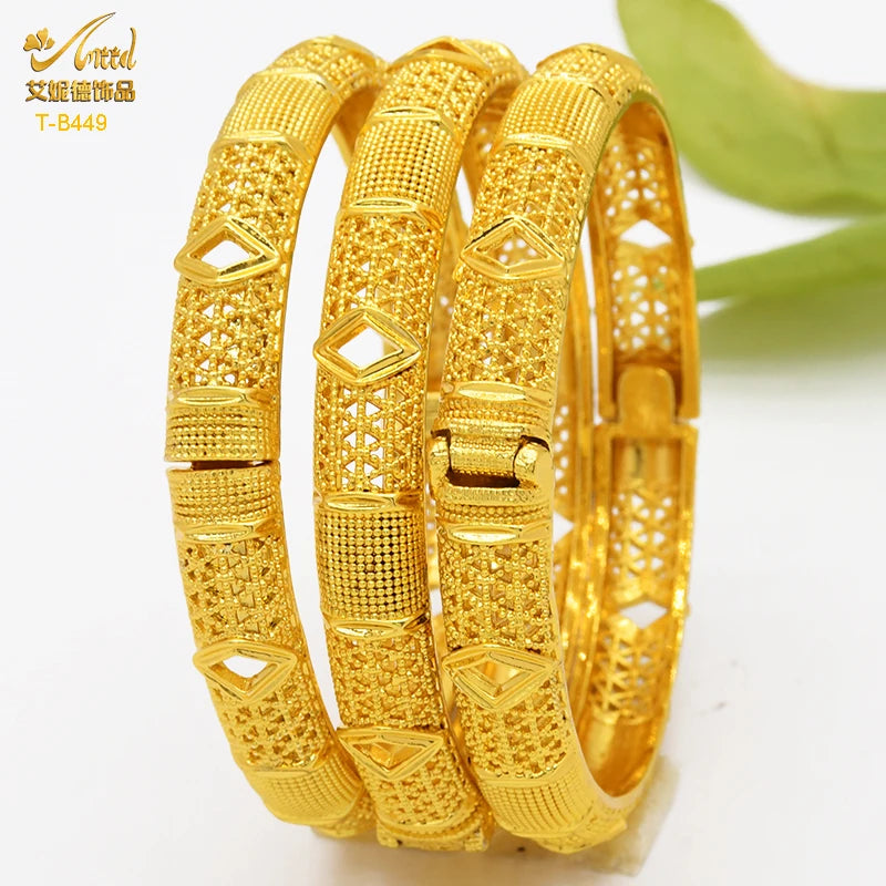 ANIID Luxury Dubai braccialetti Color oro per le donne braccialetti africani indiani placcati in oro 24 carati Charm Wedding gioielli arabi etiopi