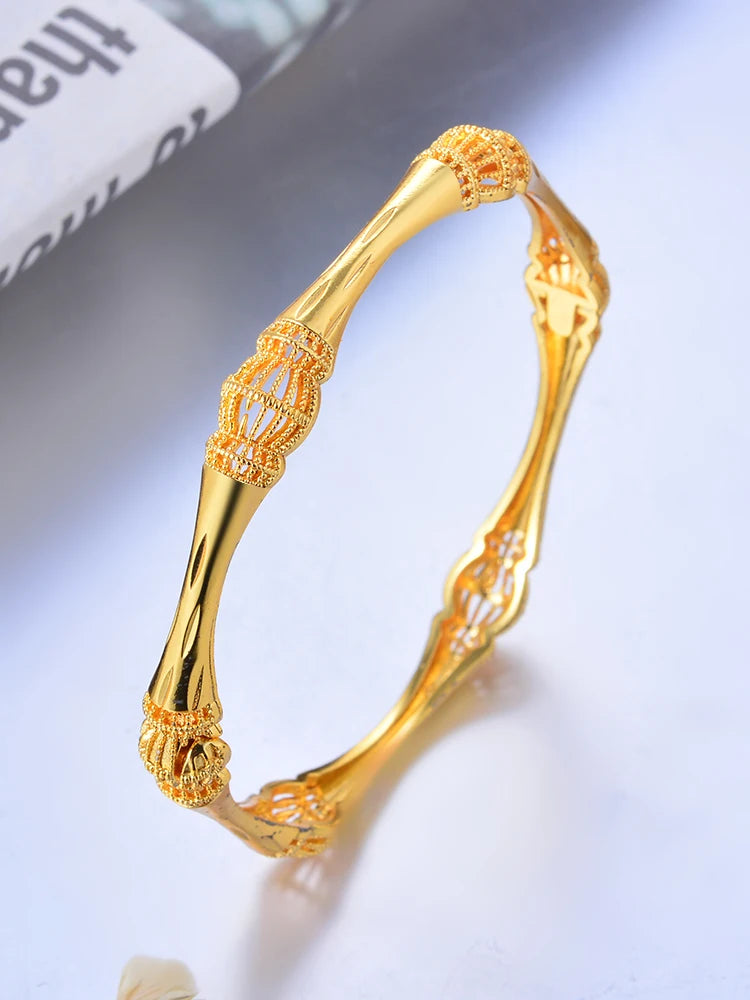 Bracciali color oro di Dubai per donne, bracciale etiope da sposa di Dubai, bracciale africano, gioielli arabi, bracciale con ciondoli dorati