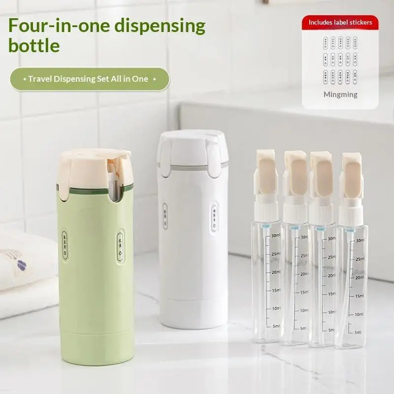 4 In 1 Travel Dispenser Portable Travel Bottles Leak Proof Leakproof Toiletry Container For Perfume Shampoo Conditioner Lotion