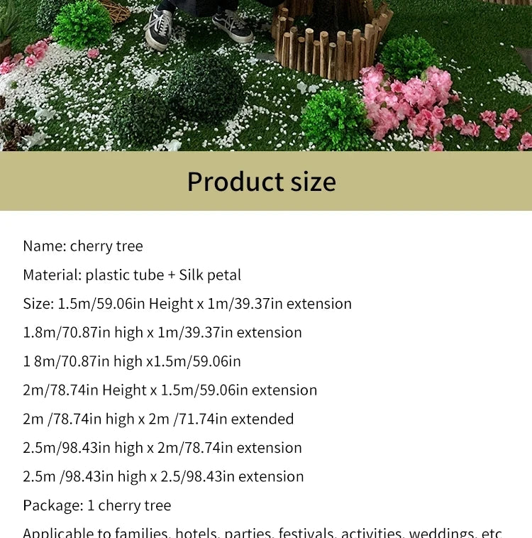 White artificial cherry blossom tree outdoor garden simulation cherry blossom tree wedding party hotel home decoration