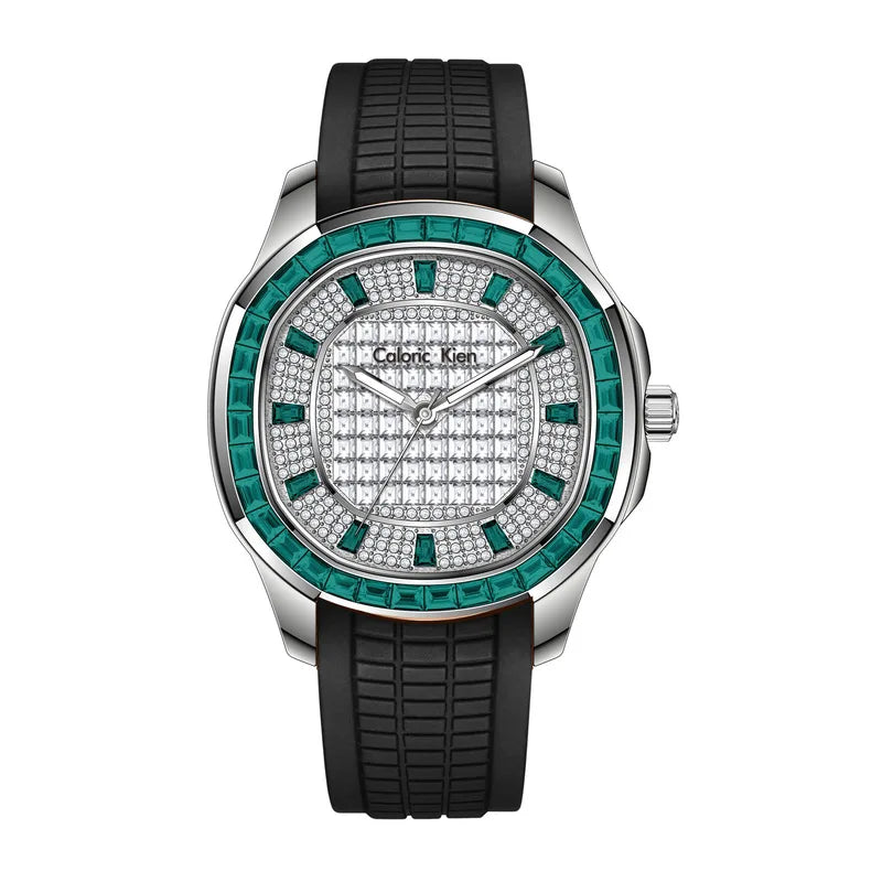 Orologio da Polso Meccanico di Lusso da Uomo con Diamanti, Impermeabile 100M, con Lancette Luminose e Funzione Data