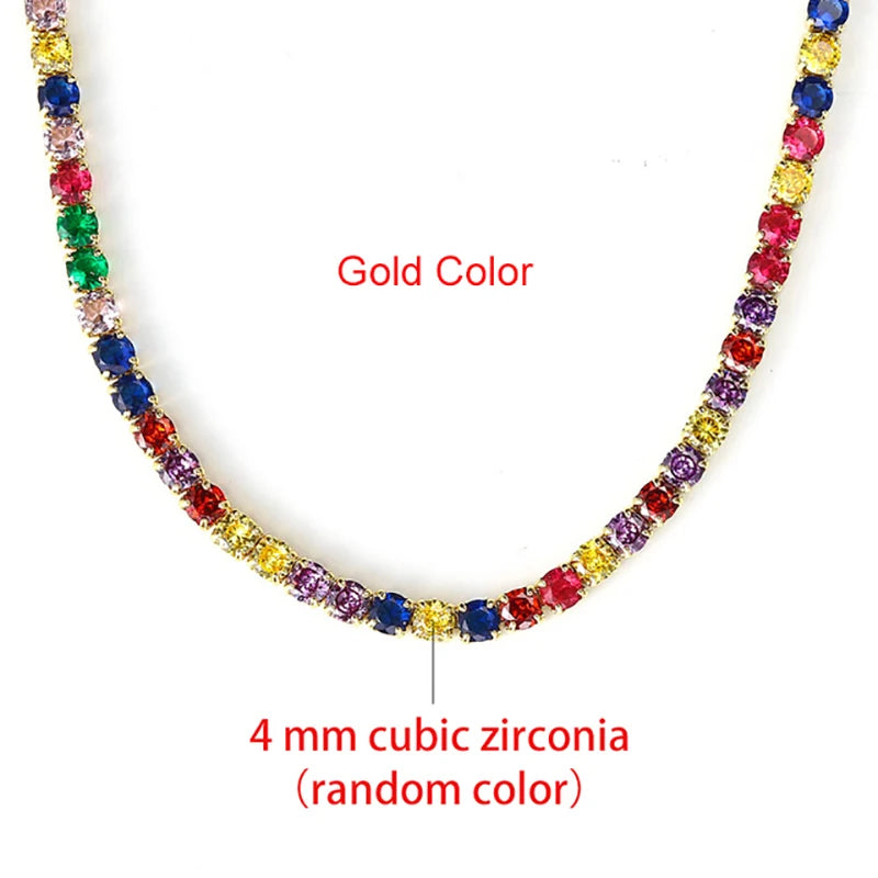 Collana girocollo semplice ghiacciata da tennis CZ per donna uomo catena corta in cristallo sul collo accessori tendenza Hip Hop gioielli OHN016