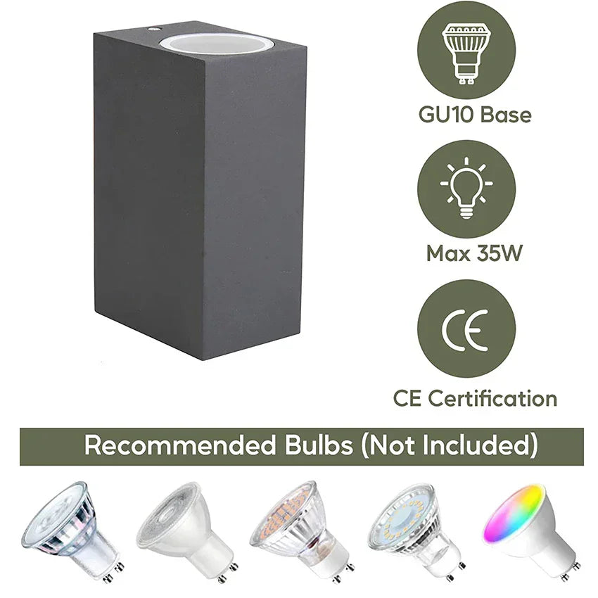 GU10 Base Outdoor Waterproof Wall Lights Garden Porch Wall Lighting LED Wall Lamps AC86-265V Indoor Bedroom Bedside Decorati