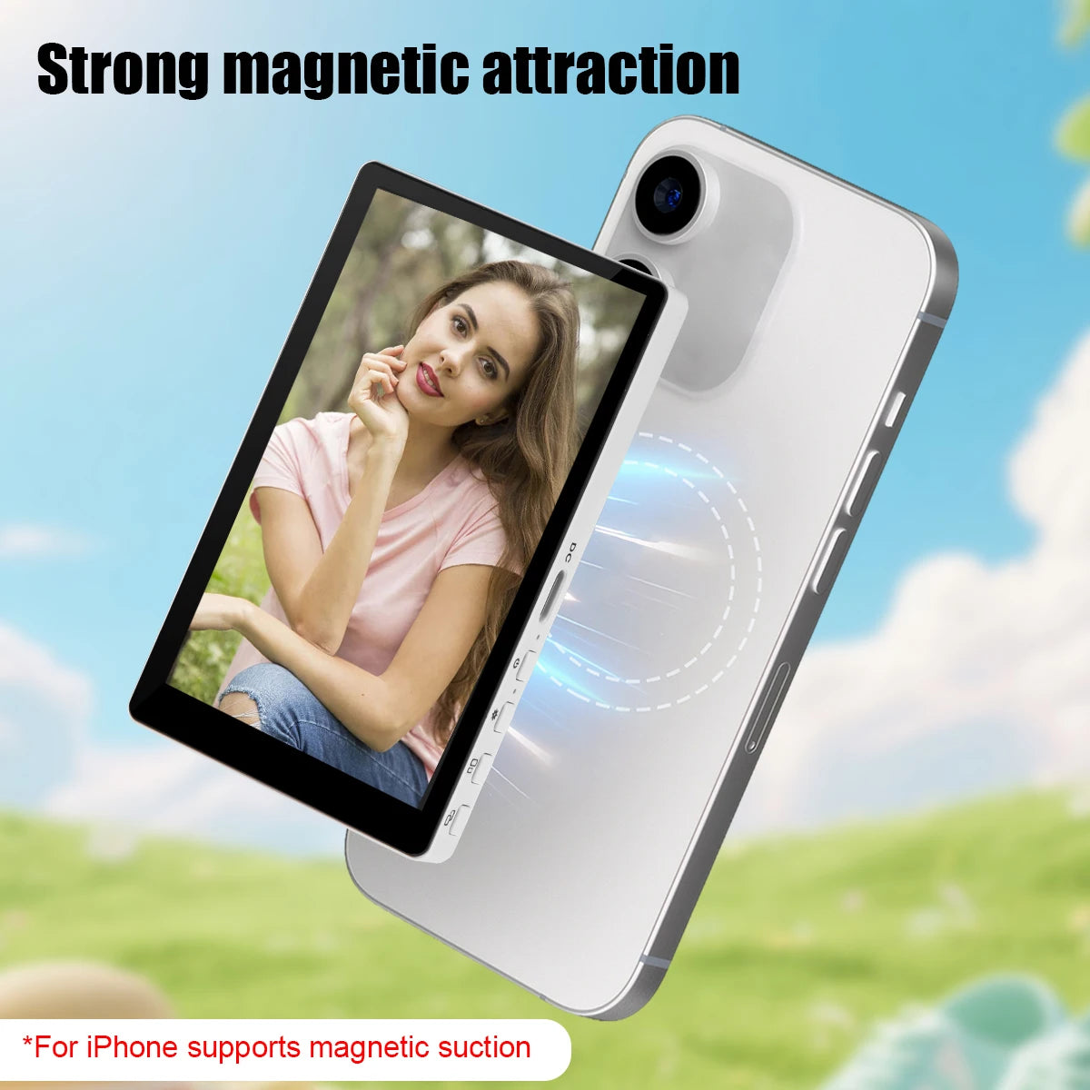 Wireless Vlog Mobile Magnetic Selfie Screen Using Phone Rear Camera for Selfie Vlog or Live Stream Compatible.