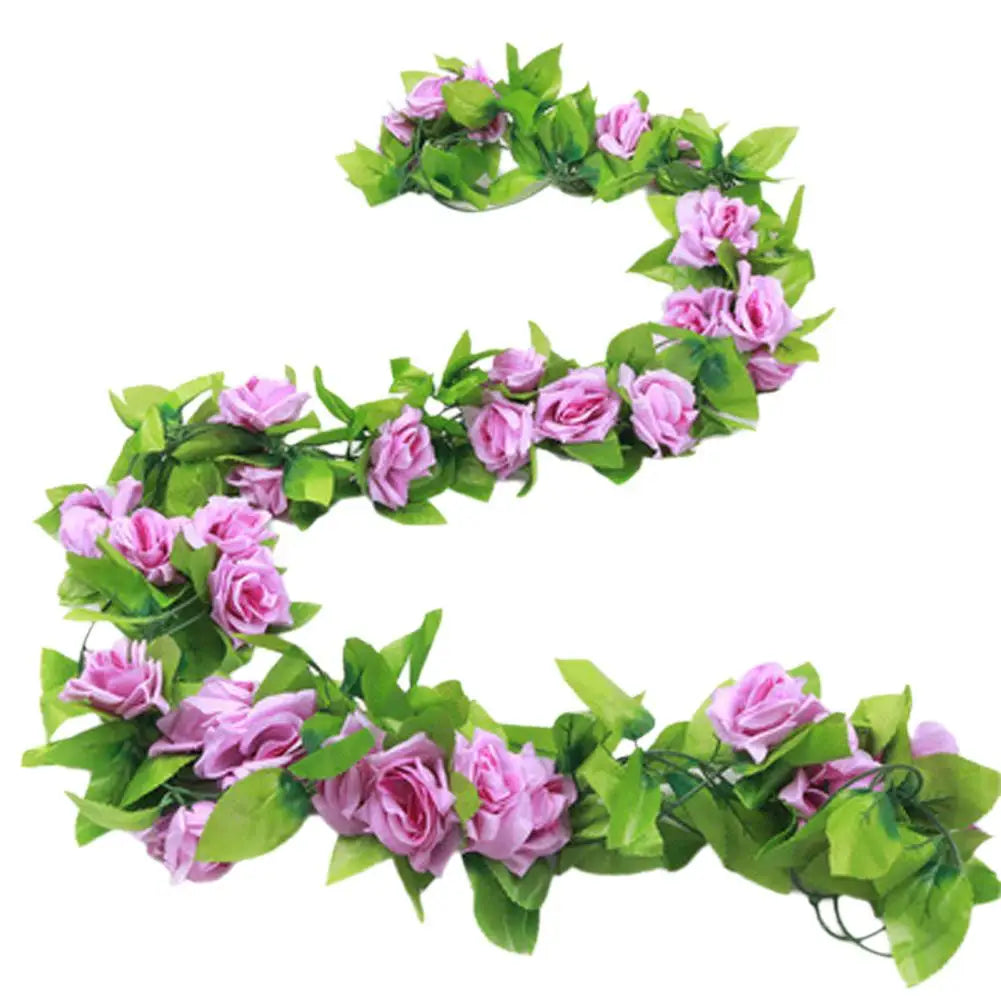 230cm Artificial Flowers Plants Rose Christmas Garland for Wedding Home indoor Outdoor Wall Decoration Garden Diy Birthday Party