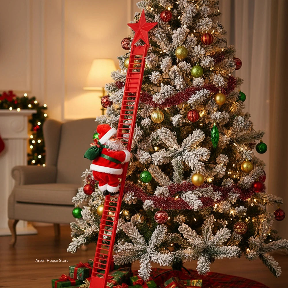 Babbo Natale Elettrico su Scaletta Musicale 70cm
