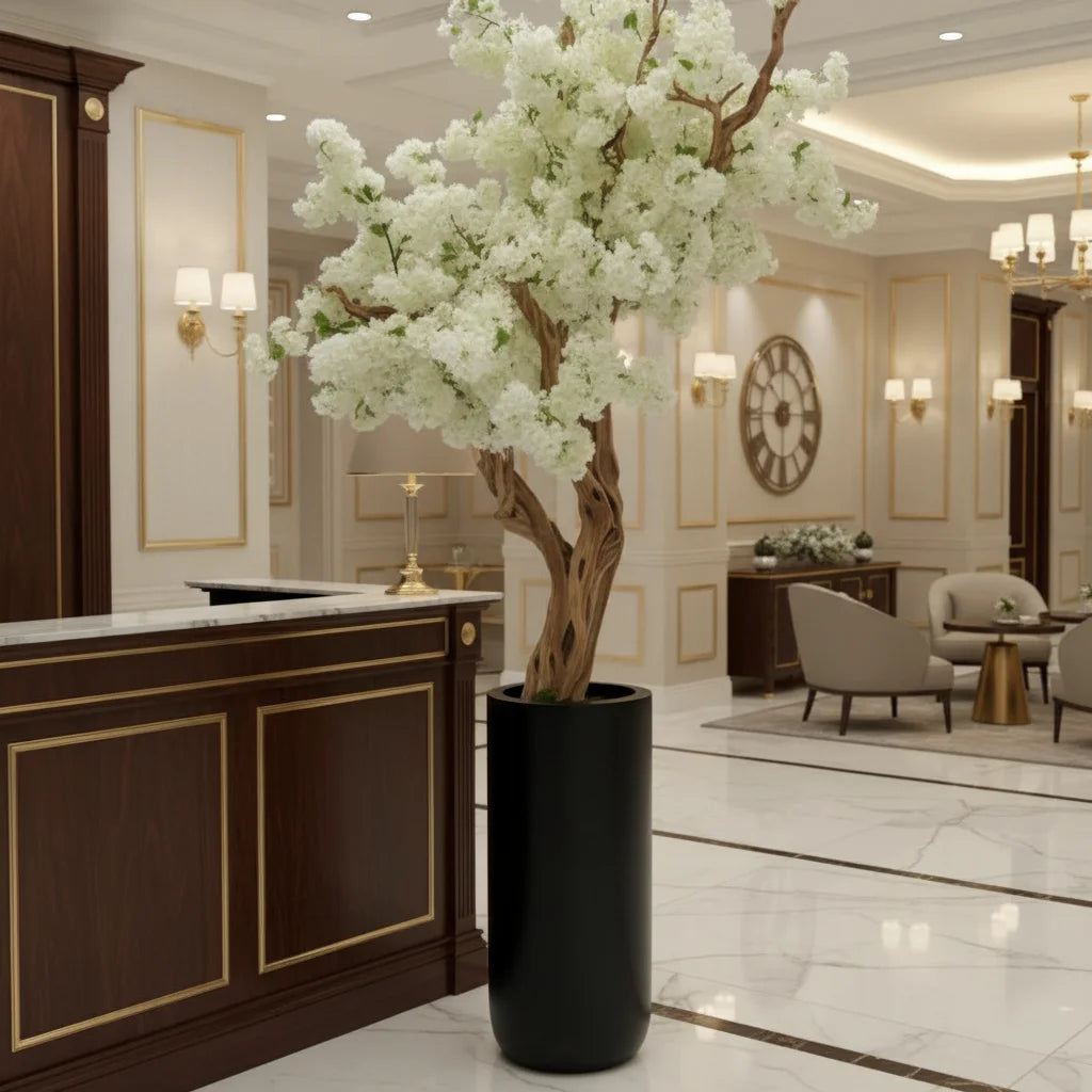 Hot Sale Customizable Pink White Artificial Cherry Blossom Bonsai Tree for Home Indoor Decor